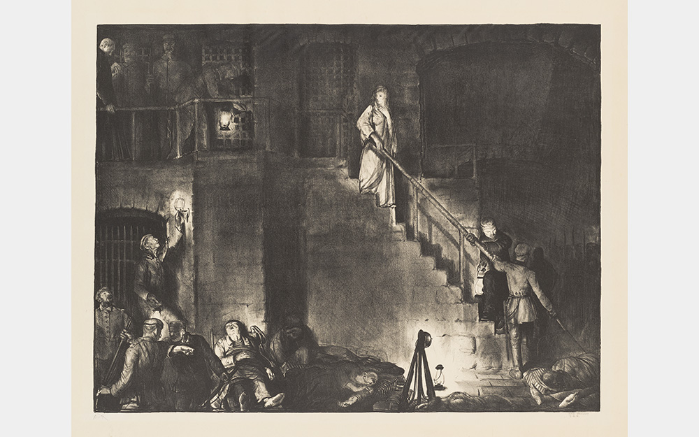 George Bellows (American, 1882-1925). Murder of Edith Cavell, 1918, lithograph, Lent by Dr. James, and Mrs. Lois Sanitato.