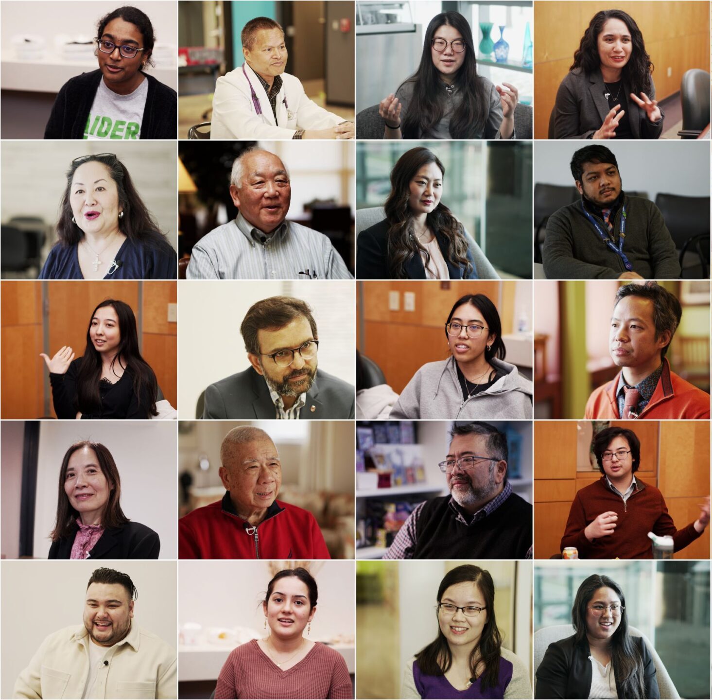 A collage of photos of participants in Midstory's Asian in Ohio exhibit